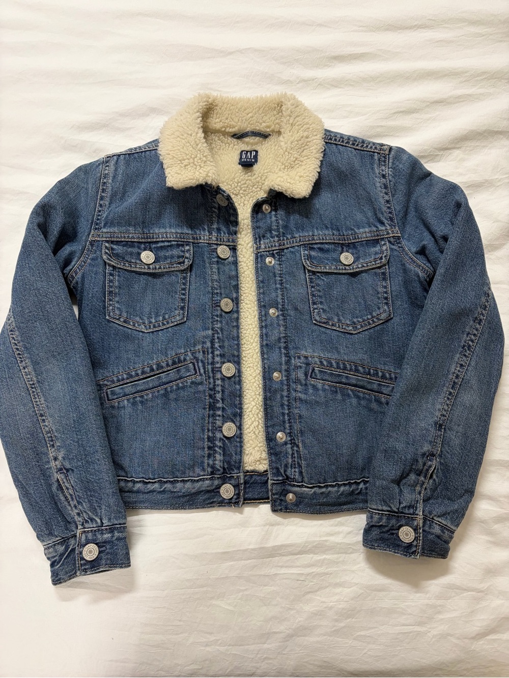 GAP Denim Jacket with Cream Sherpa Lining